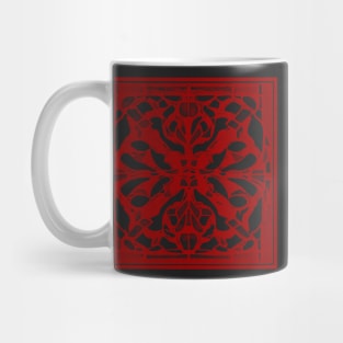 Abstract Symmetrical Lattice Print - Crimson Aesthetic Mug